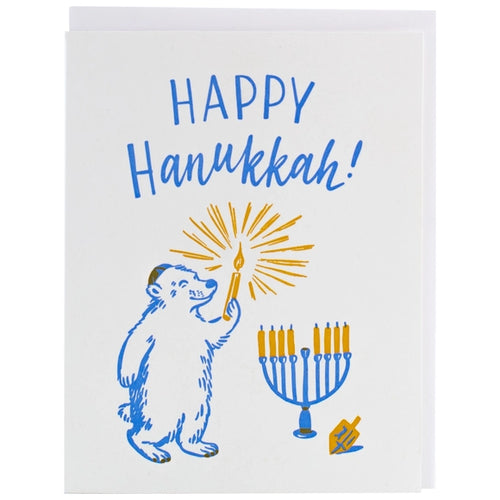 Polar Bear Happy Hanukkah Holiday Card