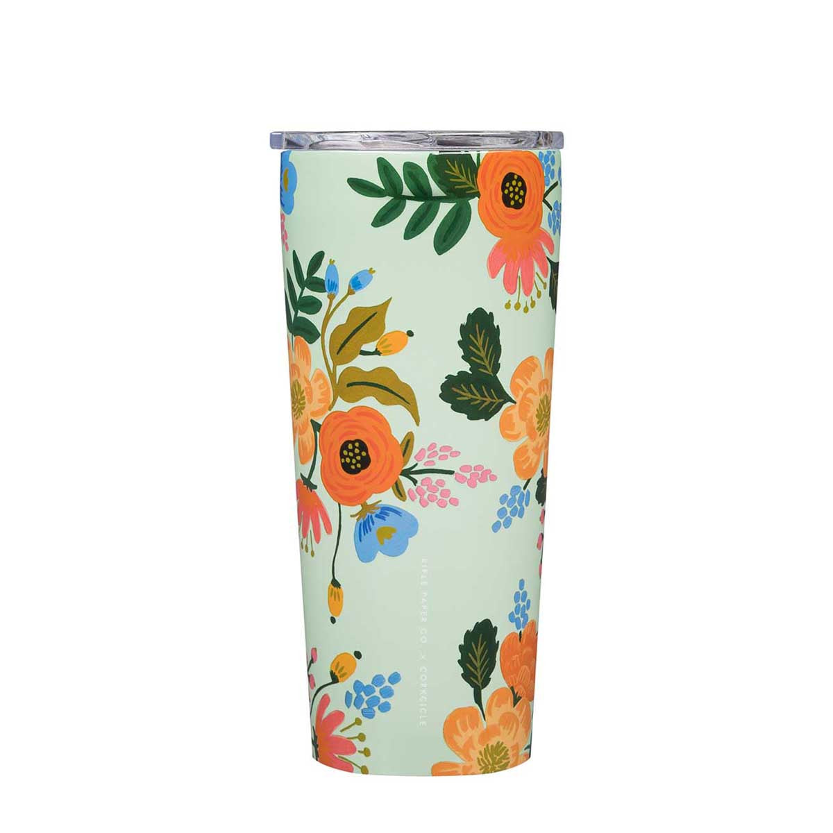 Mint Lively Floral Rifle Paper x Corkcicle Tumbler