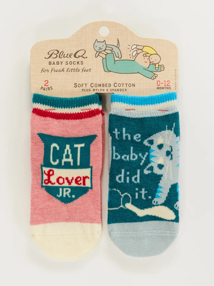 Cat Lover/Baby Did It Baby Socks