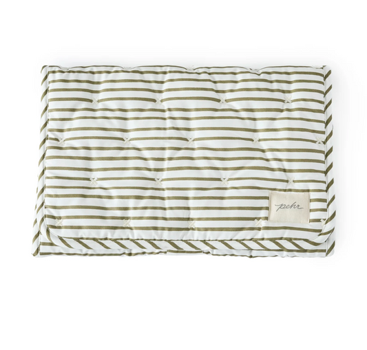 Olive Stripes On the Go Portable Changing Pad