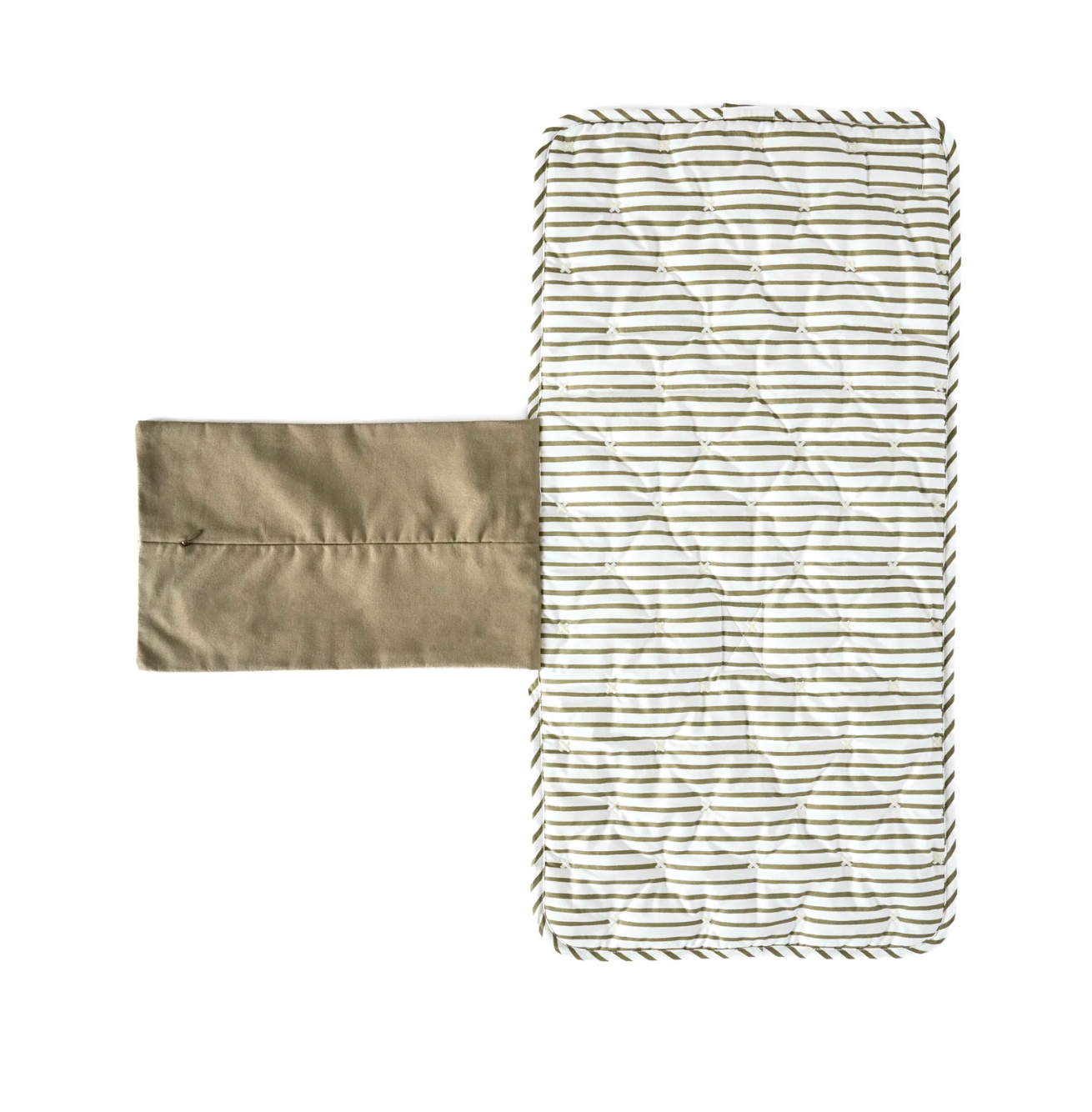 Olive Stripes On the Go Portable Changing Pad