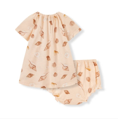 Seashells Bamboo Dress & Bloomer Set