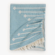 Load image into Gallery viewer, Coastal Blue Reversible Arrow Throw