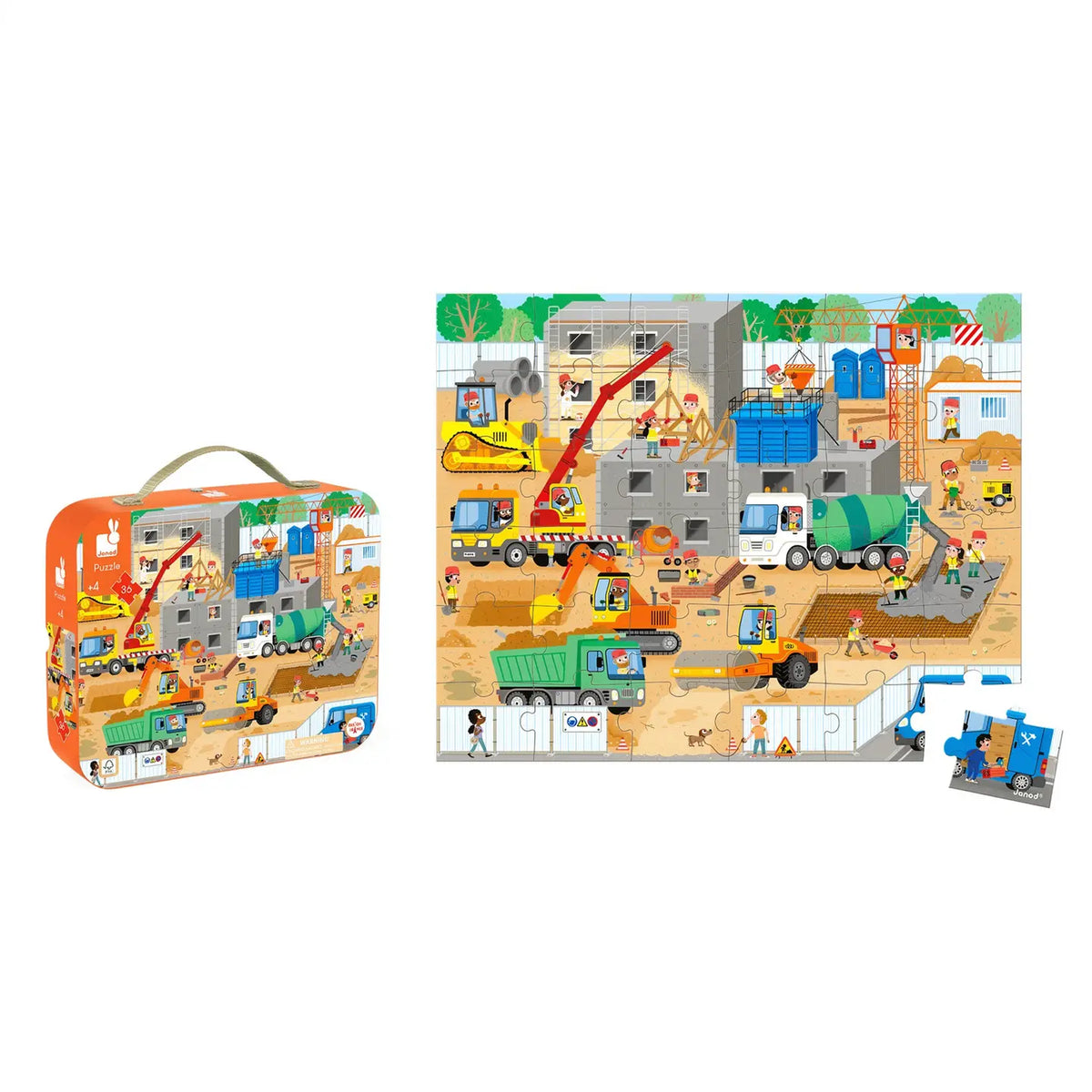 Construction Site Suitcase Puzzle - 36 pcs