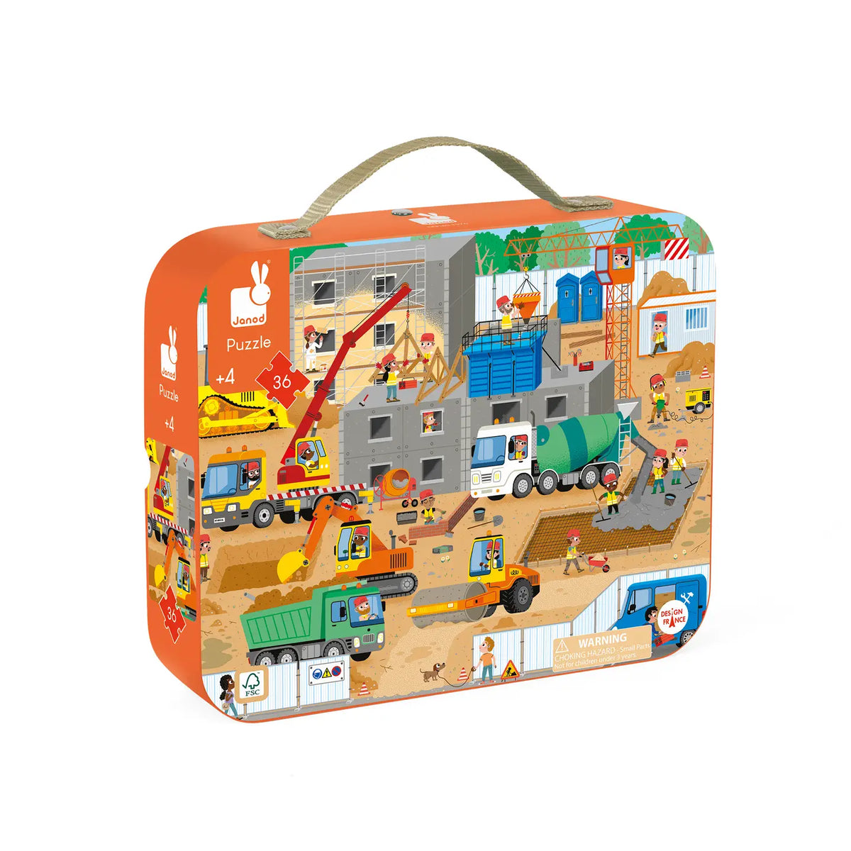 Construction Site Suitcase Puzzle - 36 pcs