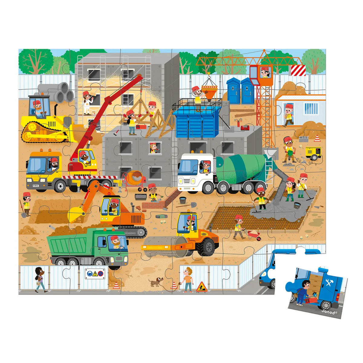 Construction Site Suitcase Puzzle - 36 pcs