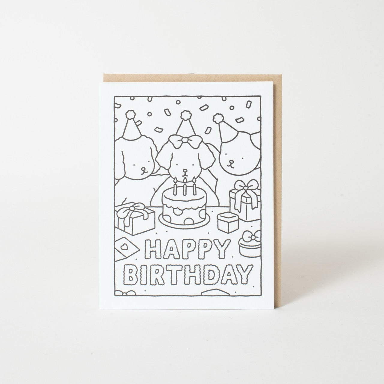 Happy Birthday Cake Diy Coloring Card