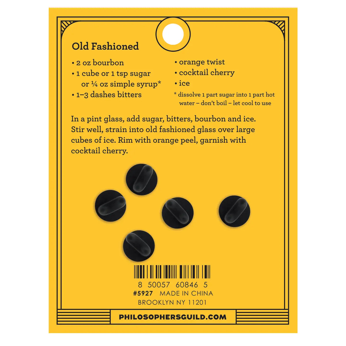 Old Fashioned Cocktail Pin Set