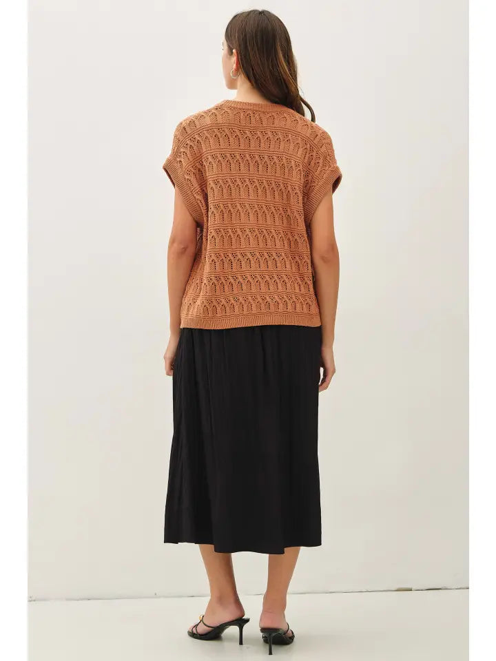 Crinkled Midi Skirt
