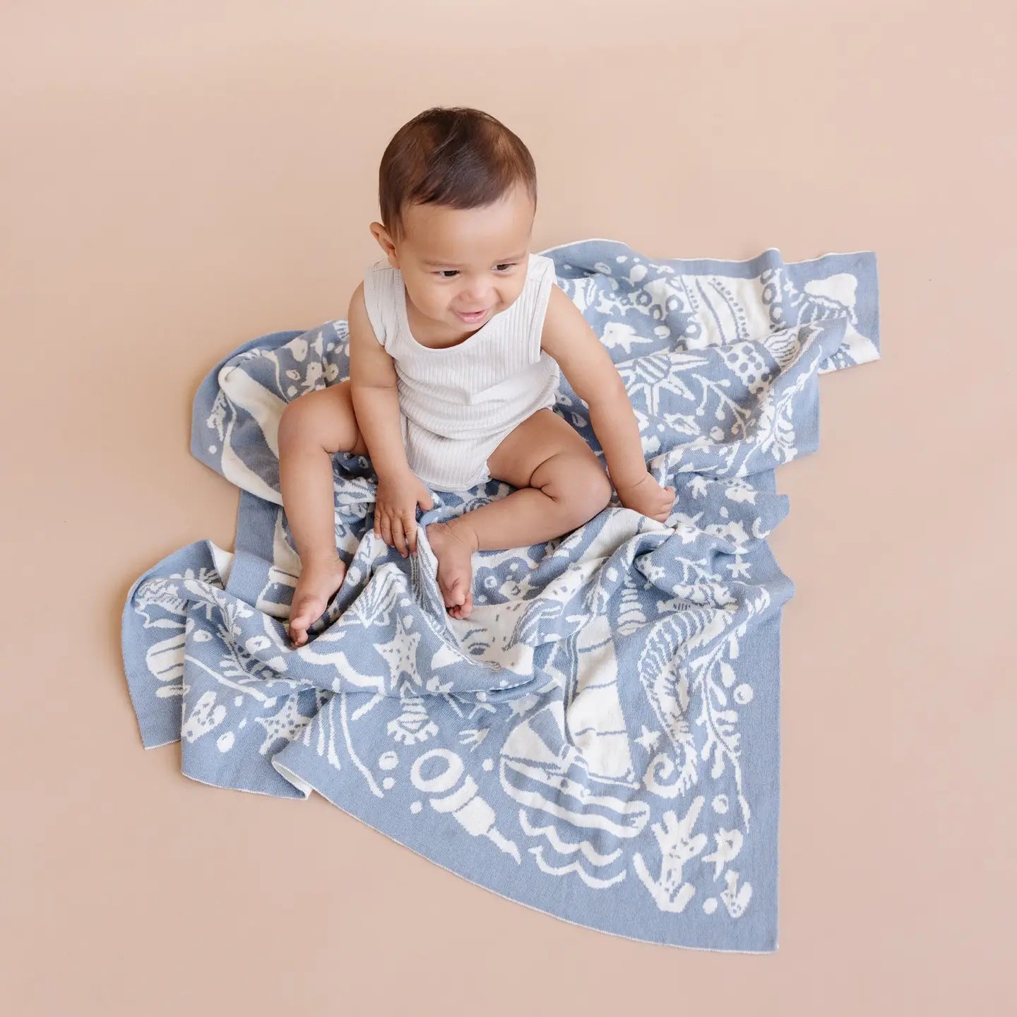 Ocean Organic Cotton Blanket