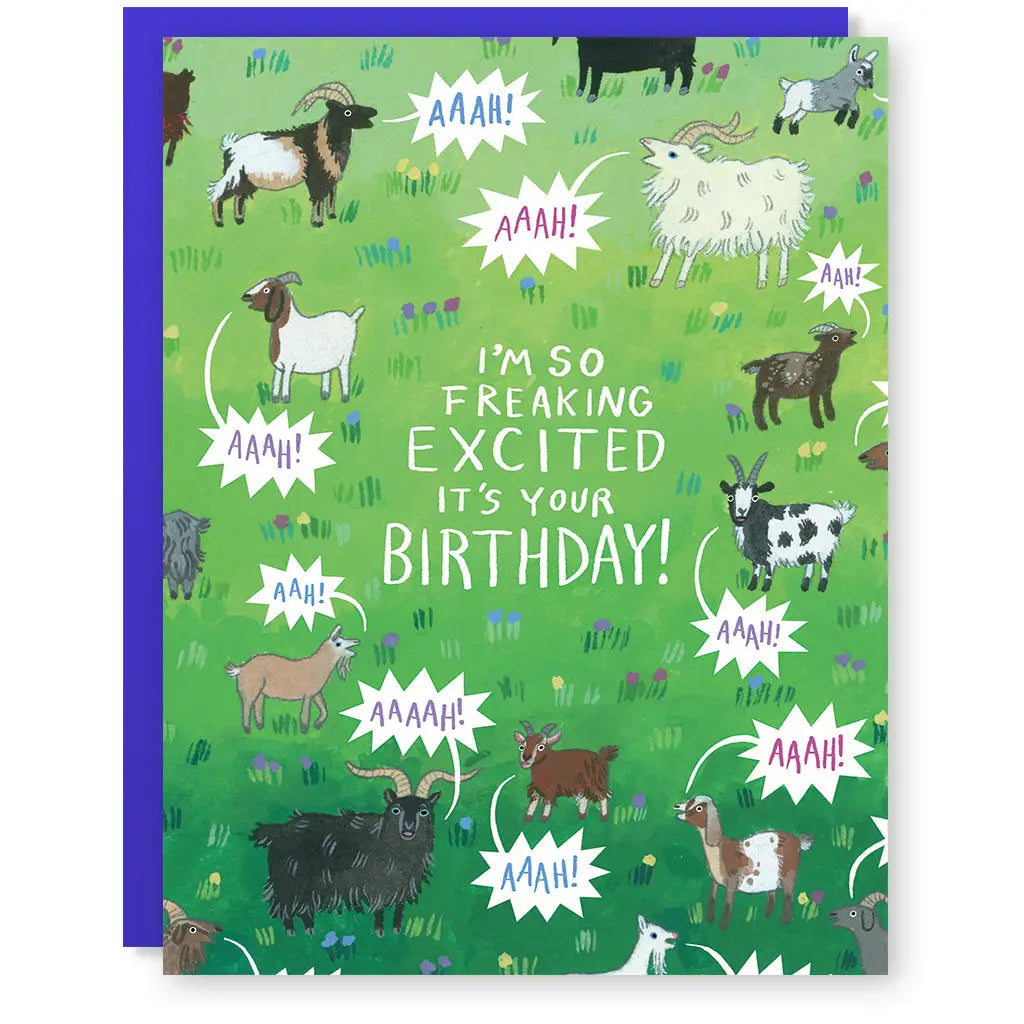 Yelling Goats Birthday Card