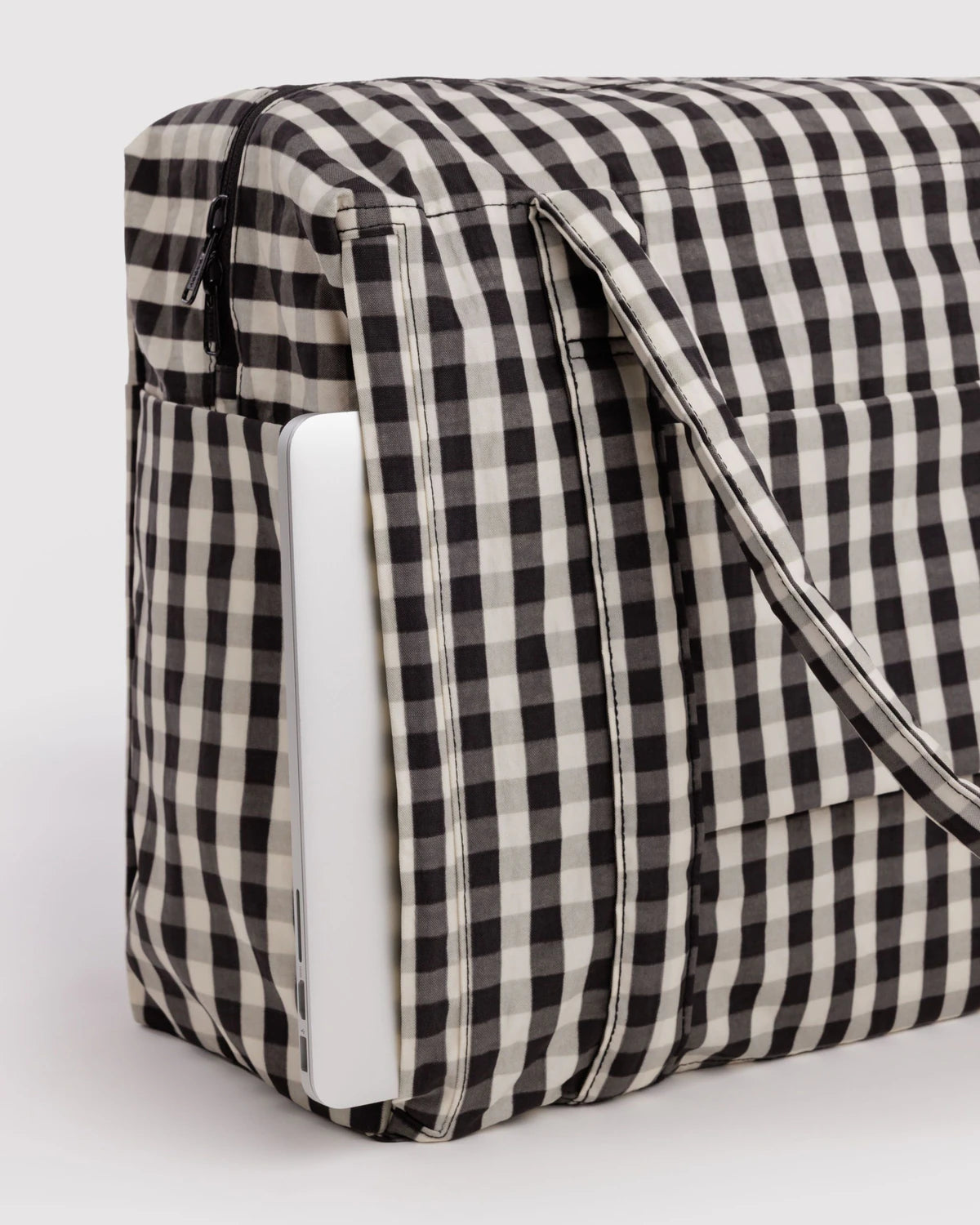 Black & Cream Gingham Cloud Carry On Bag