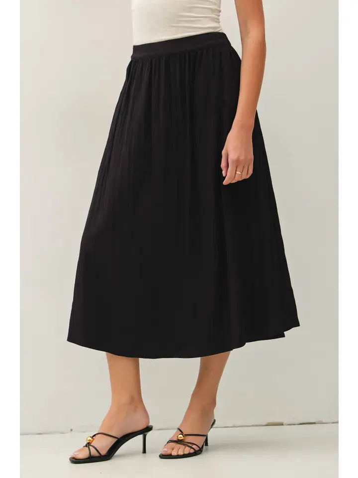 Crinkled Midi Skirt