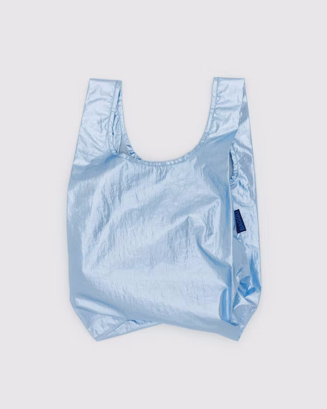 Metallic Light Blue Baggu Reusable Bag