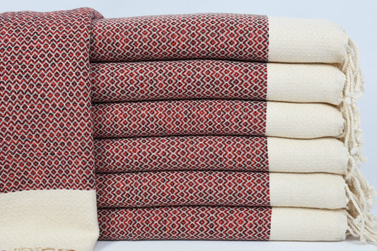 Red Organic Turkish Hand Towel