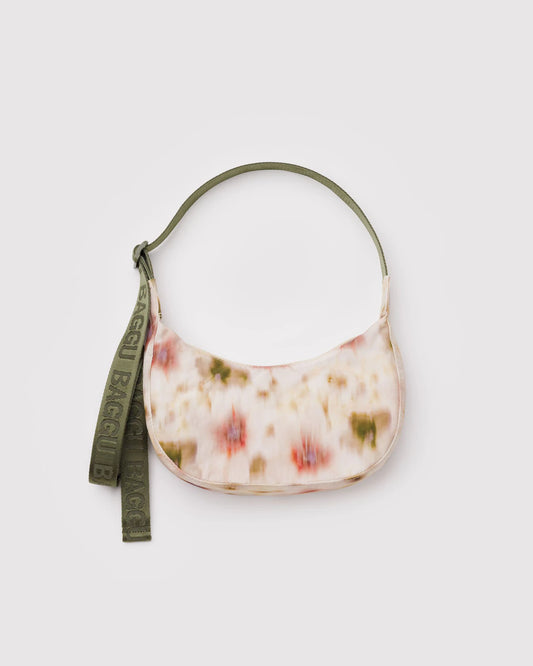 Abstract Floral Small Crescent Baggu