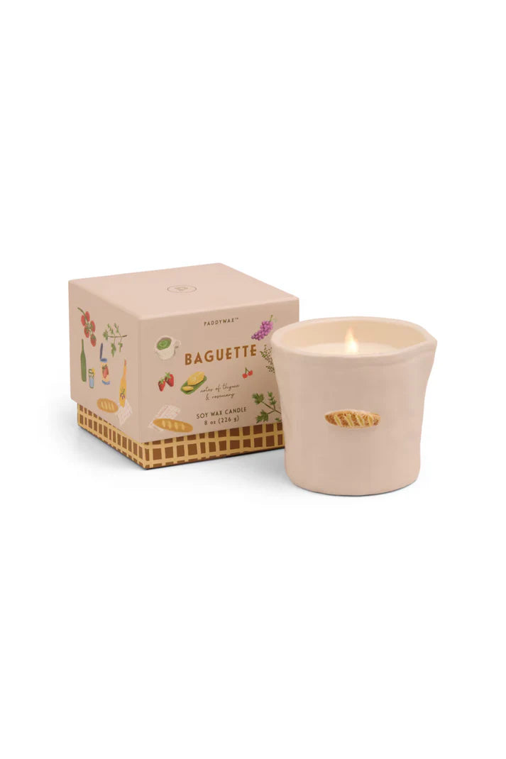 French Baguette Bistro Ceramic Candle