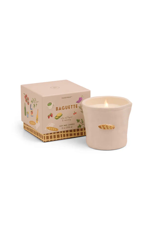 French Baguette Bistro Ceramic Candle