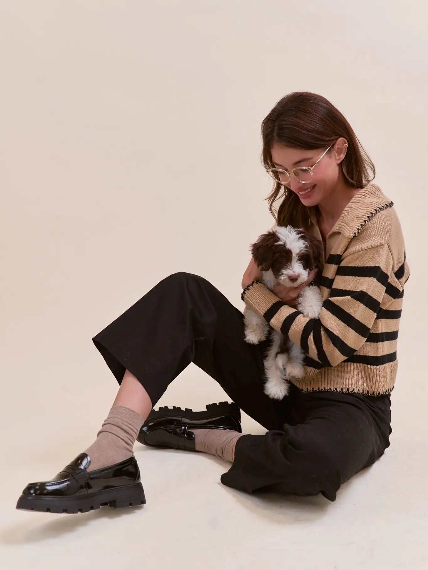 Striped Collared Sweater