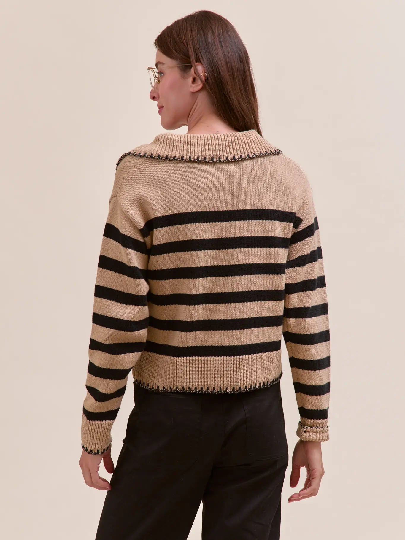 Striped Collared Sweater
