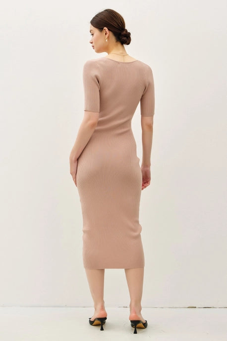 Half Sleeve Bodycon Sweater Dress