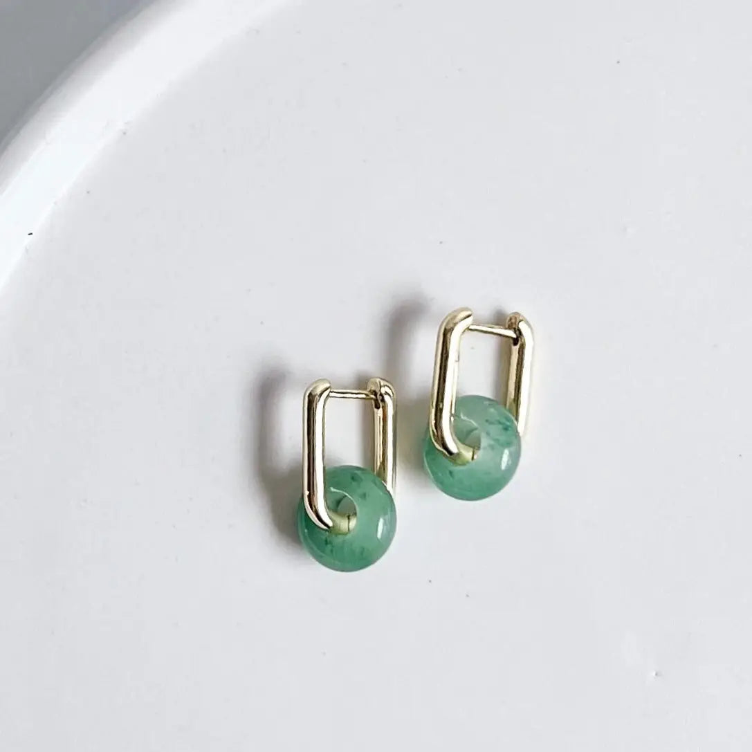 Green Aventurine Hoops - Ali's Wagon