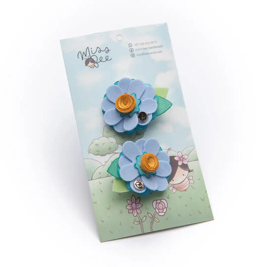 Blue Playful Hair Clips