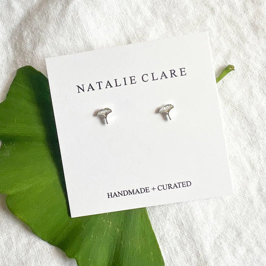Silver Ginko Studs