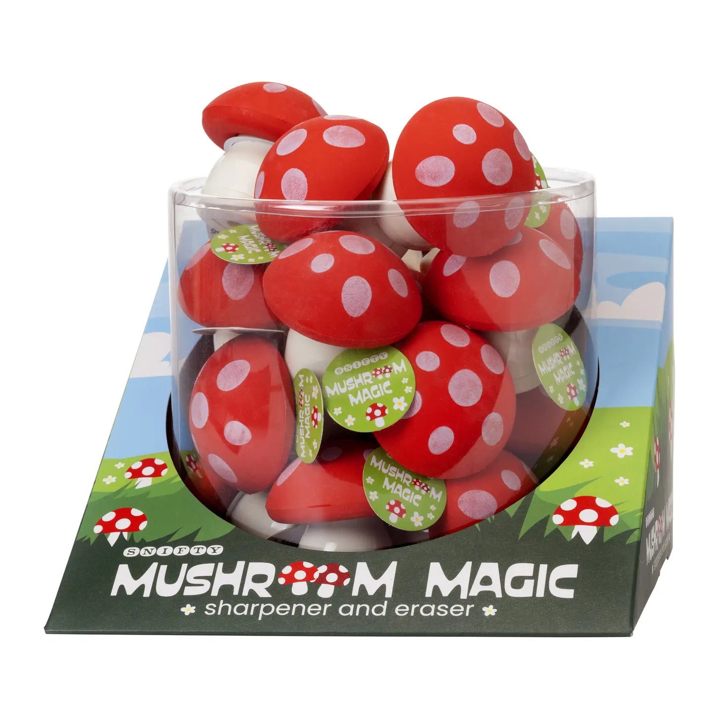 Mushroom Pencil Sharpener and Eraser