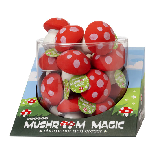 Mushroom Pencil Sharpener and Eraser