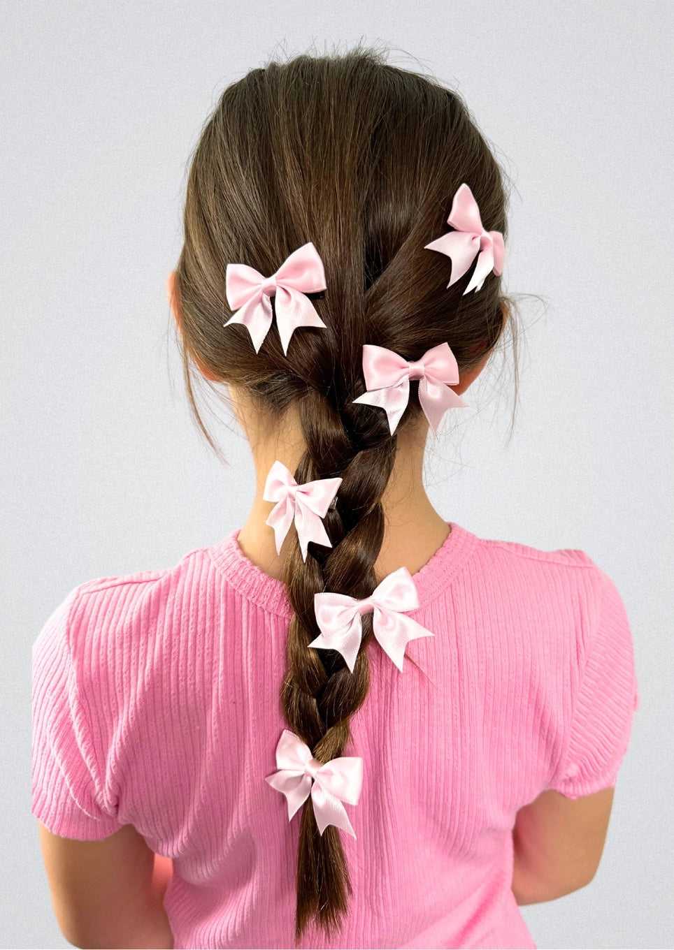 Pink Bow Hair Clip Set