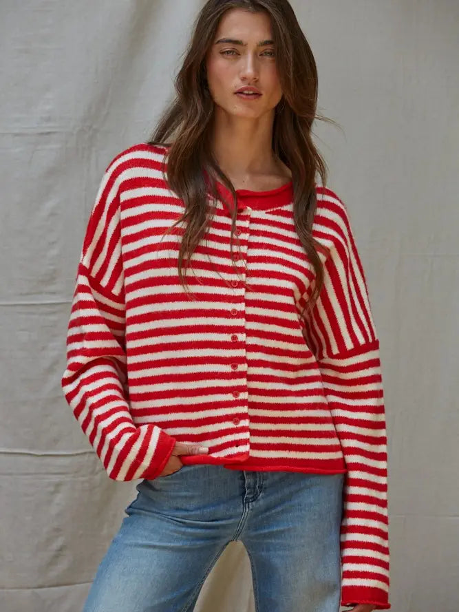 Striped Sweater Cardigan