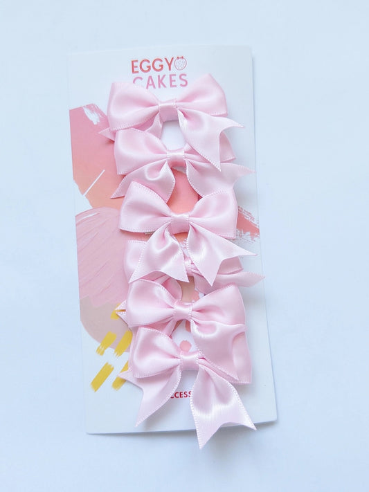 Pink Bow Hair Clip Set