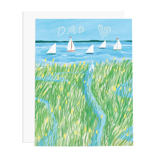 Marsh and Sailboats Father's Day Card