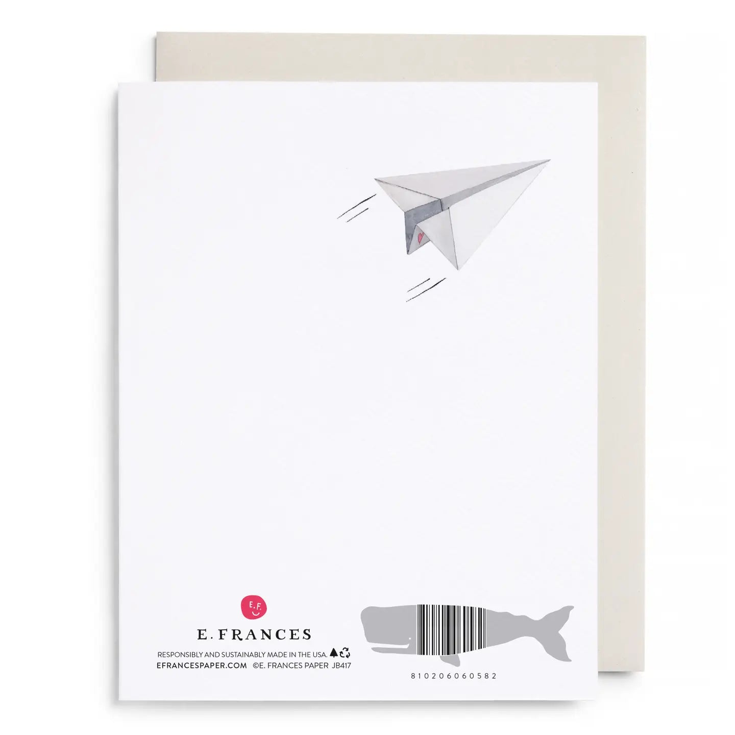 Paper Airplane Love and Friendship Greeting Card