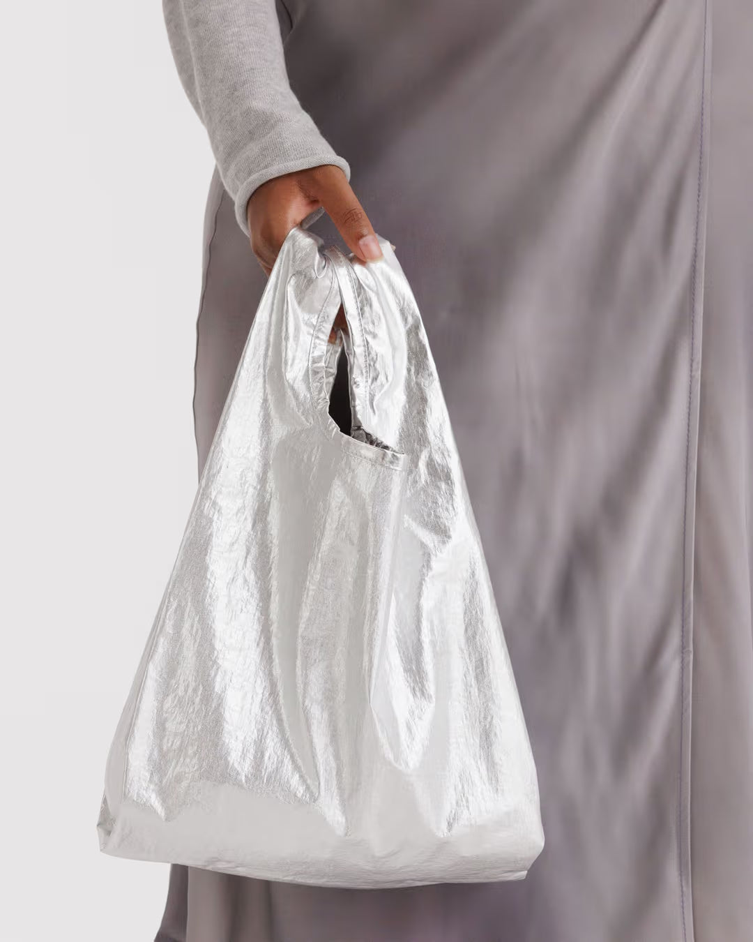 Chrome Metallic Baggu Reusable Bag