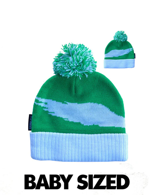 Baby Helmet Head Pom Beanie-Green