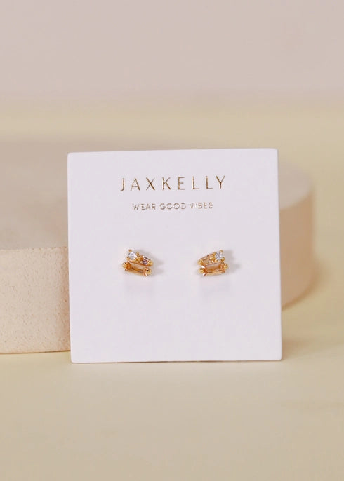 Baguette Champagne Cluster Earrings