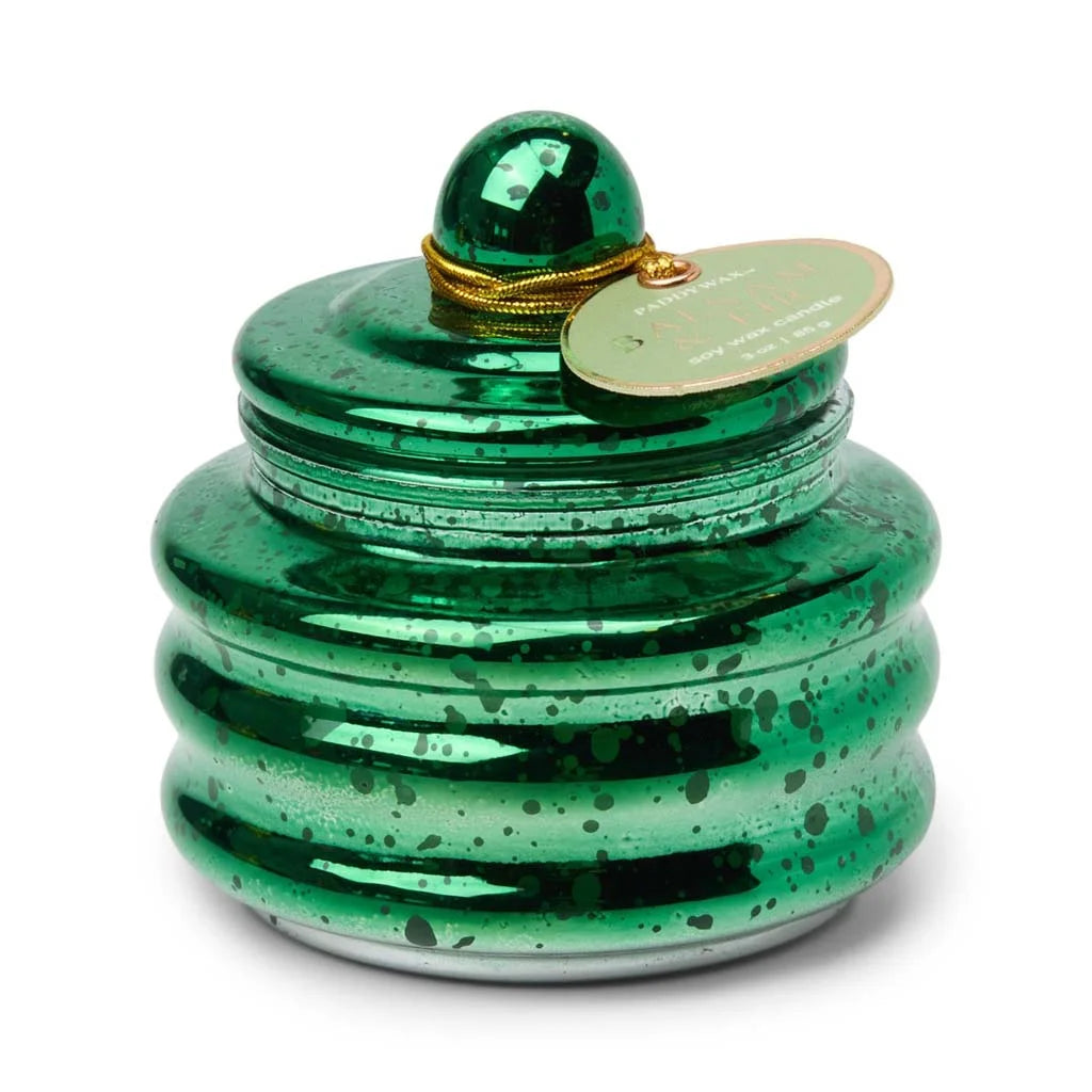 Green Mercury Glass Balsam & Fir Beam Candle