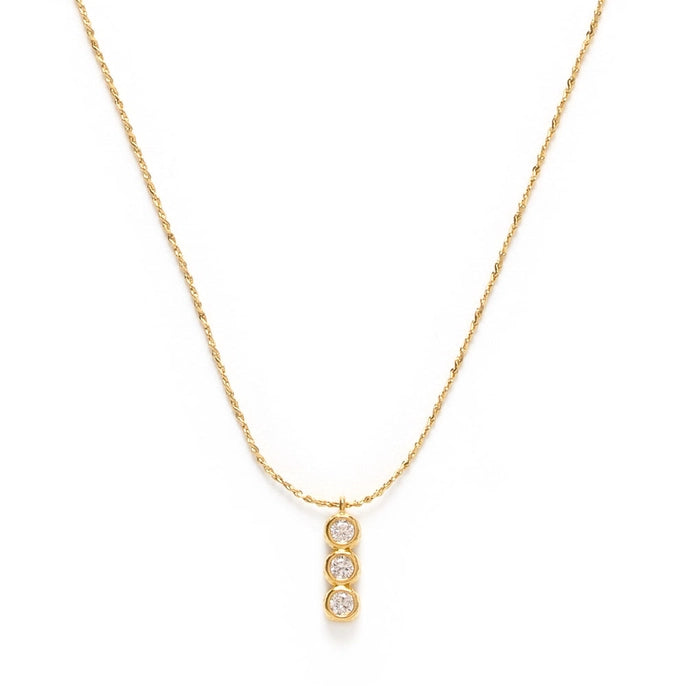 Three Crystal Bar Necklace