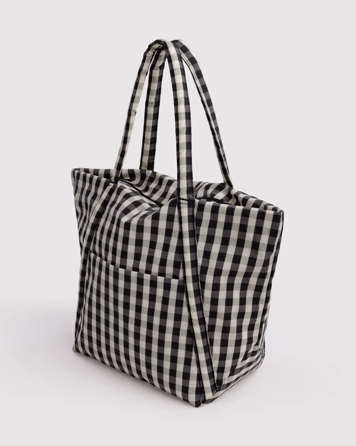 Black & Cream Gingham Cloud Bag