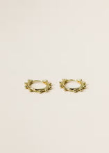 Load image into Gallery viewer, Beaded Gold Hoop Earrings