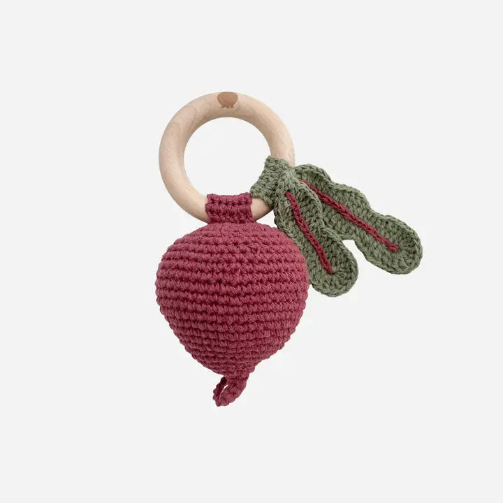 Beet Crochet Teether Rattle