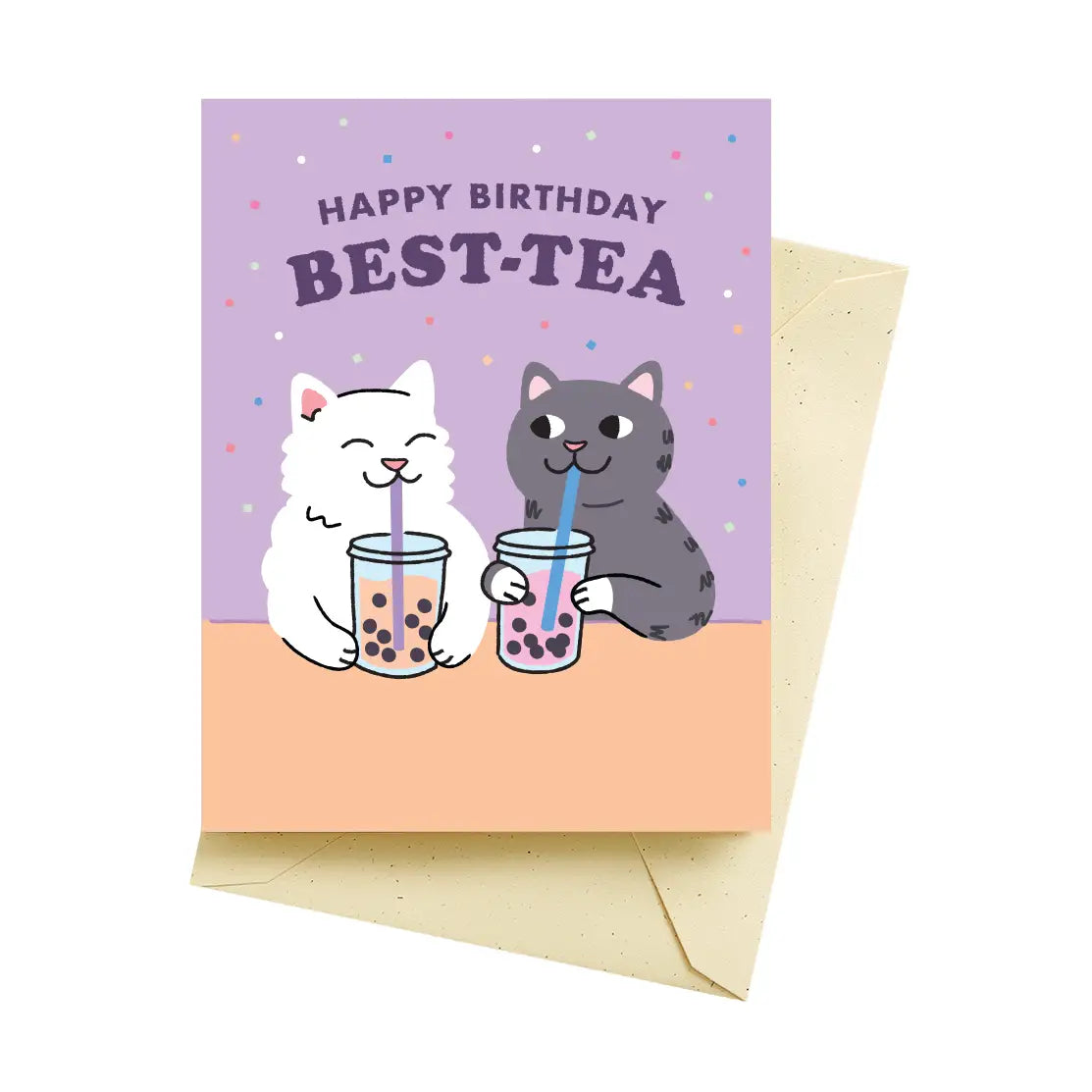 Best-Tea Cats Birthday Card