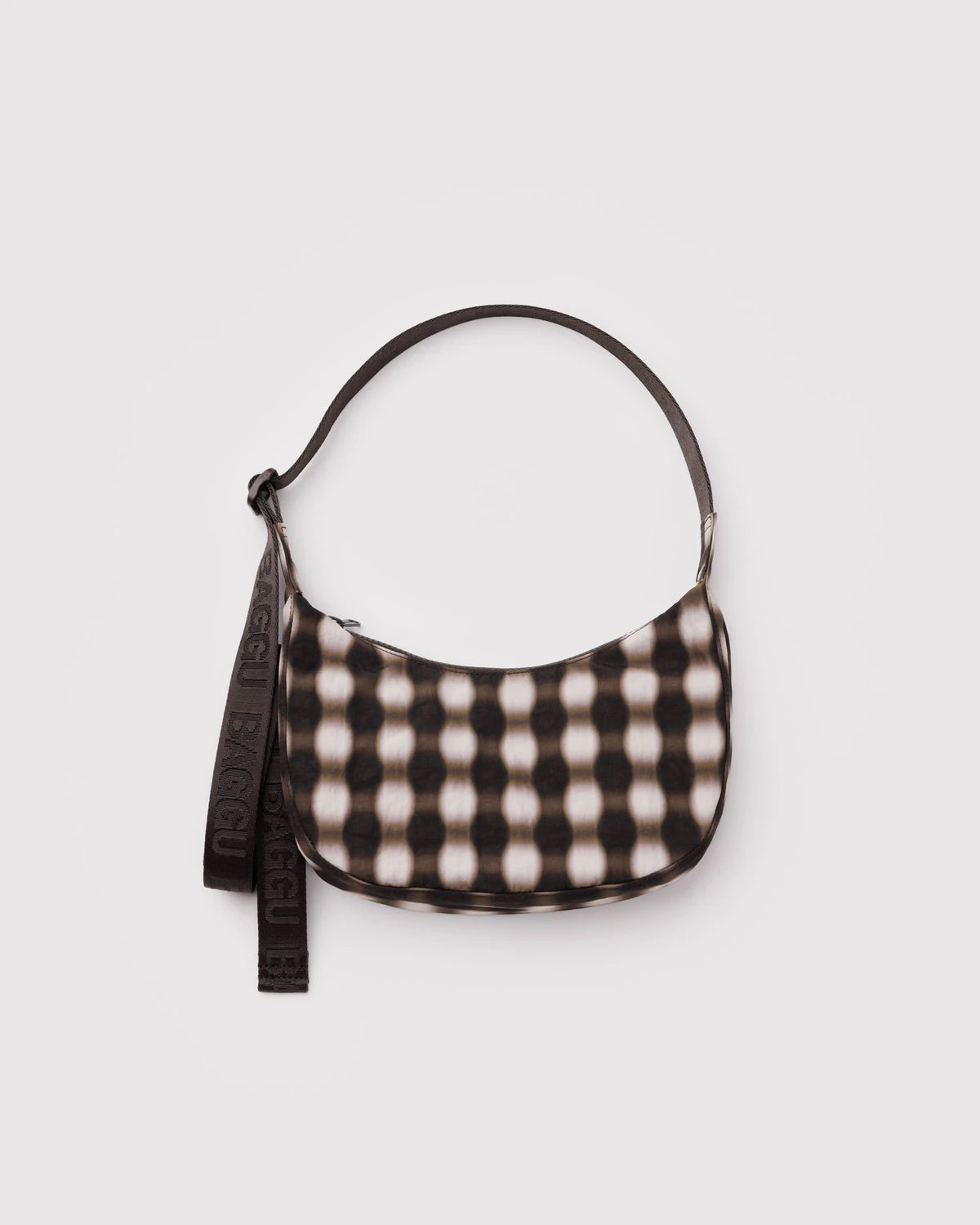Blurred Gingham Small Crescent Baggu