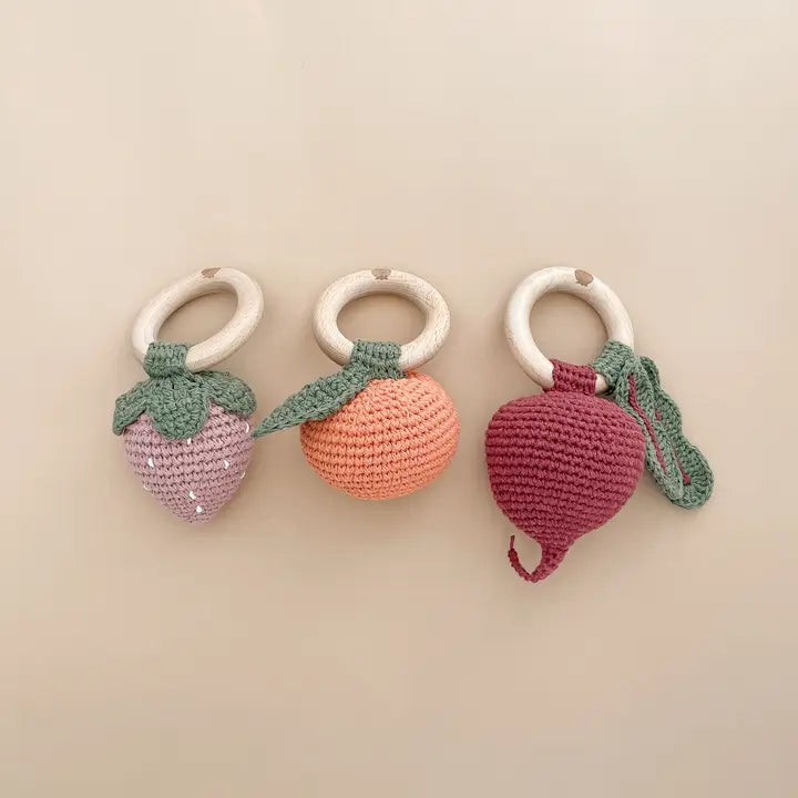 Beet Crochet Teether Rattle