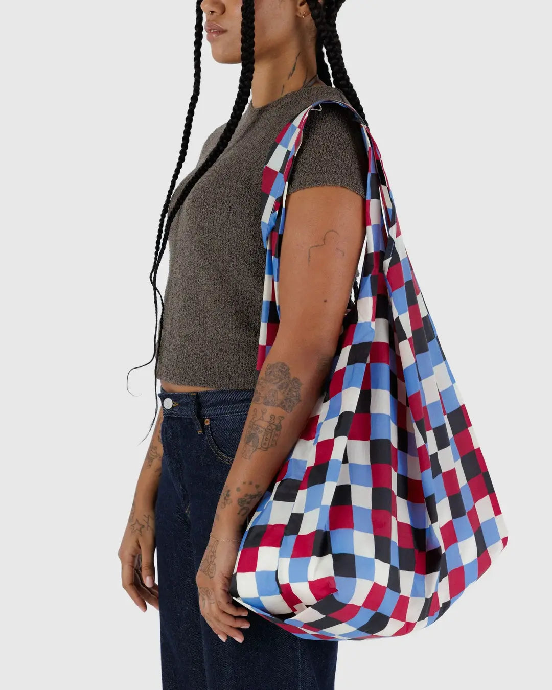 Painted Check Baggu Reusable Bag - Ali's Wagon