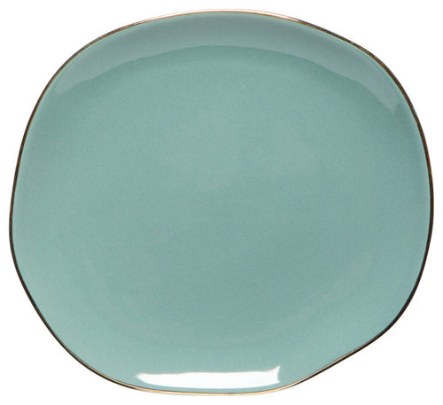Blue Gold Rim Pebble Plate