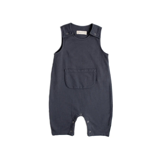 Ink Blue French Terry Overalls