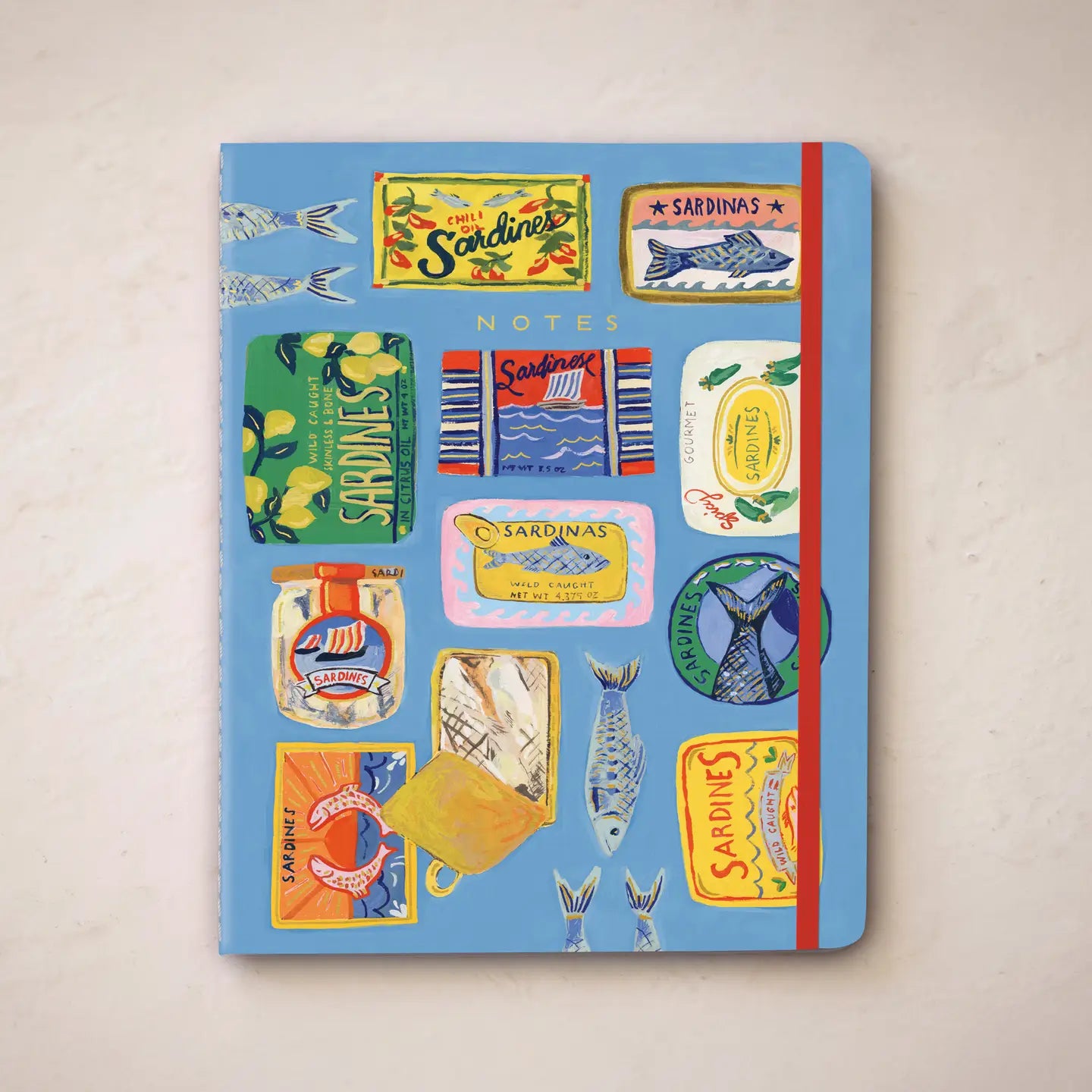 Blue Sardine Tins Notebook Trio